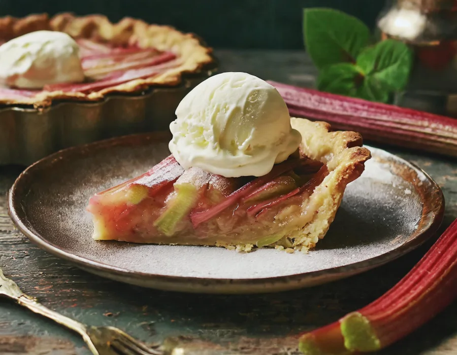Tarte à la Rhubarbe et Glace Vanille : Plaisir et Bien-être