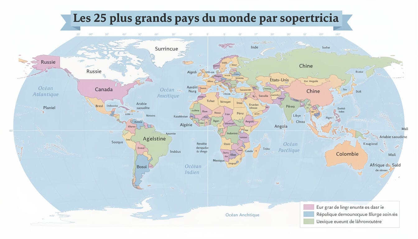 Découvrez le classement des plus grands pays du monde selon leur superficie, avec des informations détaillées sur la taille et la géographie de chaque nation.