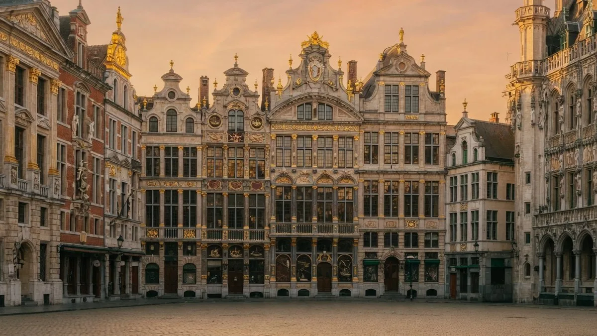 Place historique bordée de façades classées au patrimoine, illustrant le centre-ville de Bruxelles
