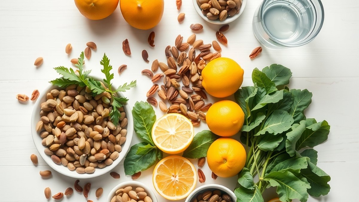 Assortiment d'aliments riches en fer et magnésium utiles contre la fatigue chronique
