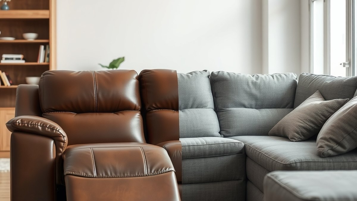 Comparaison entre un revêtement cuir et un revêtement tissu pour canapé relax