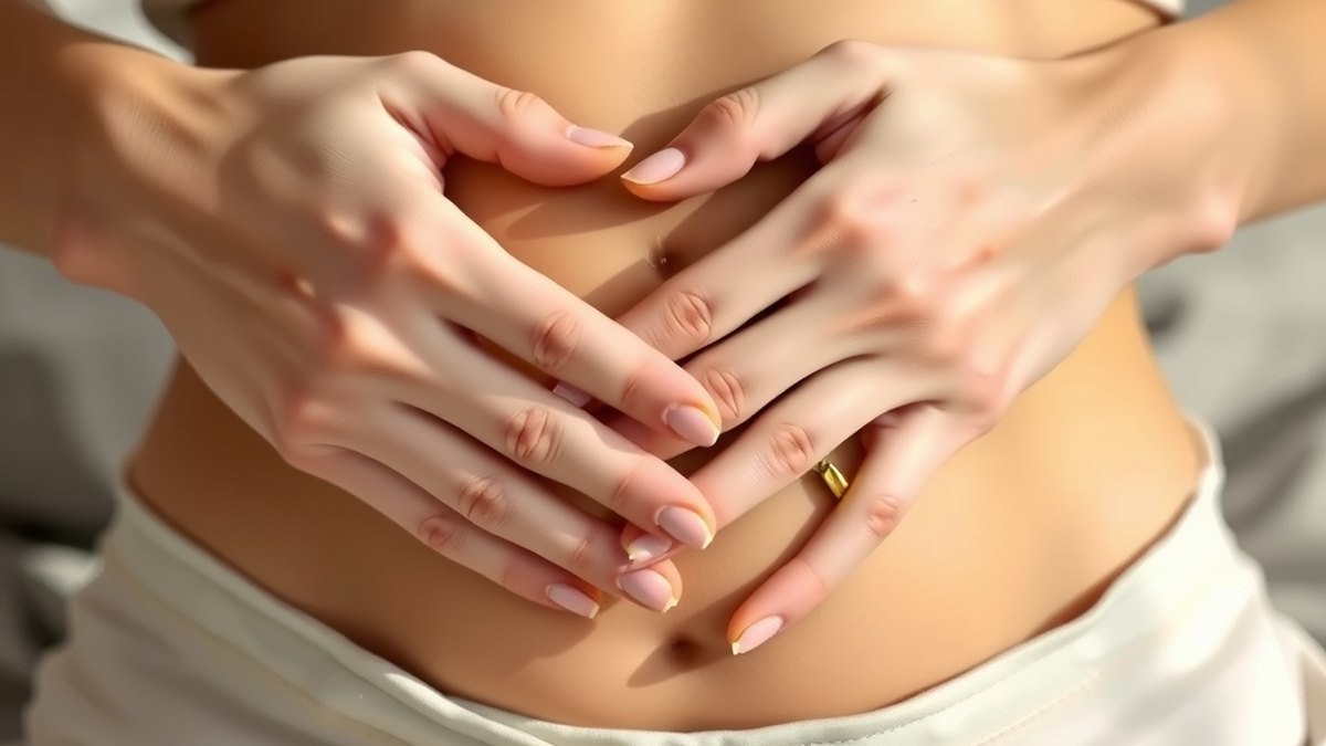 Mains posées sur le ventre pour sentir la respiration abdominale