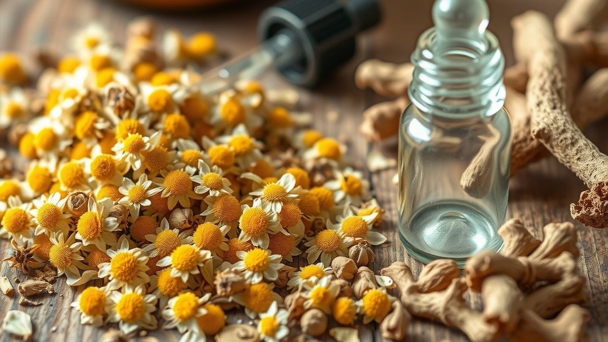 Camomille et racine de valériane utilisées en phytothérapie pour le sommeil