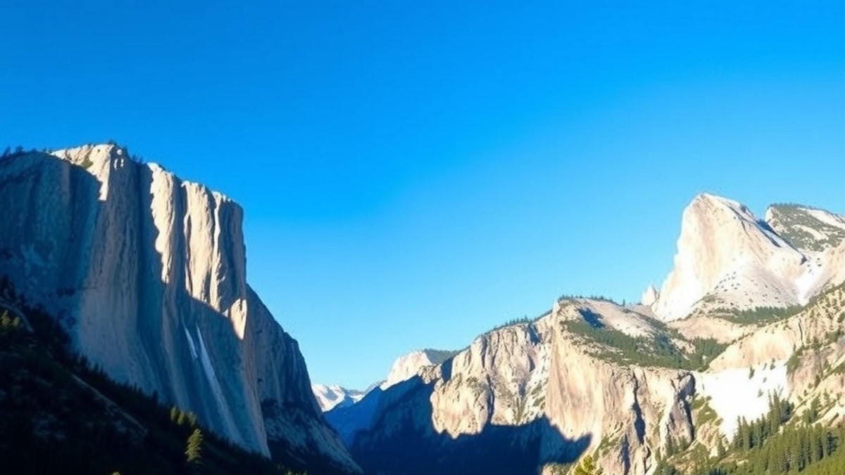 Vue panoramique de la vallée de Yosemite avec ses falaises de granit
